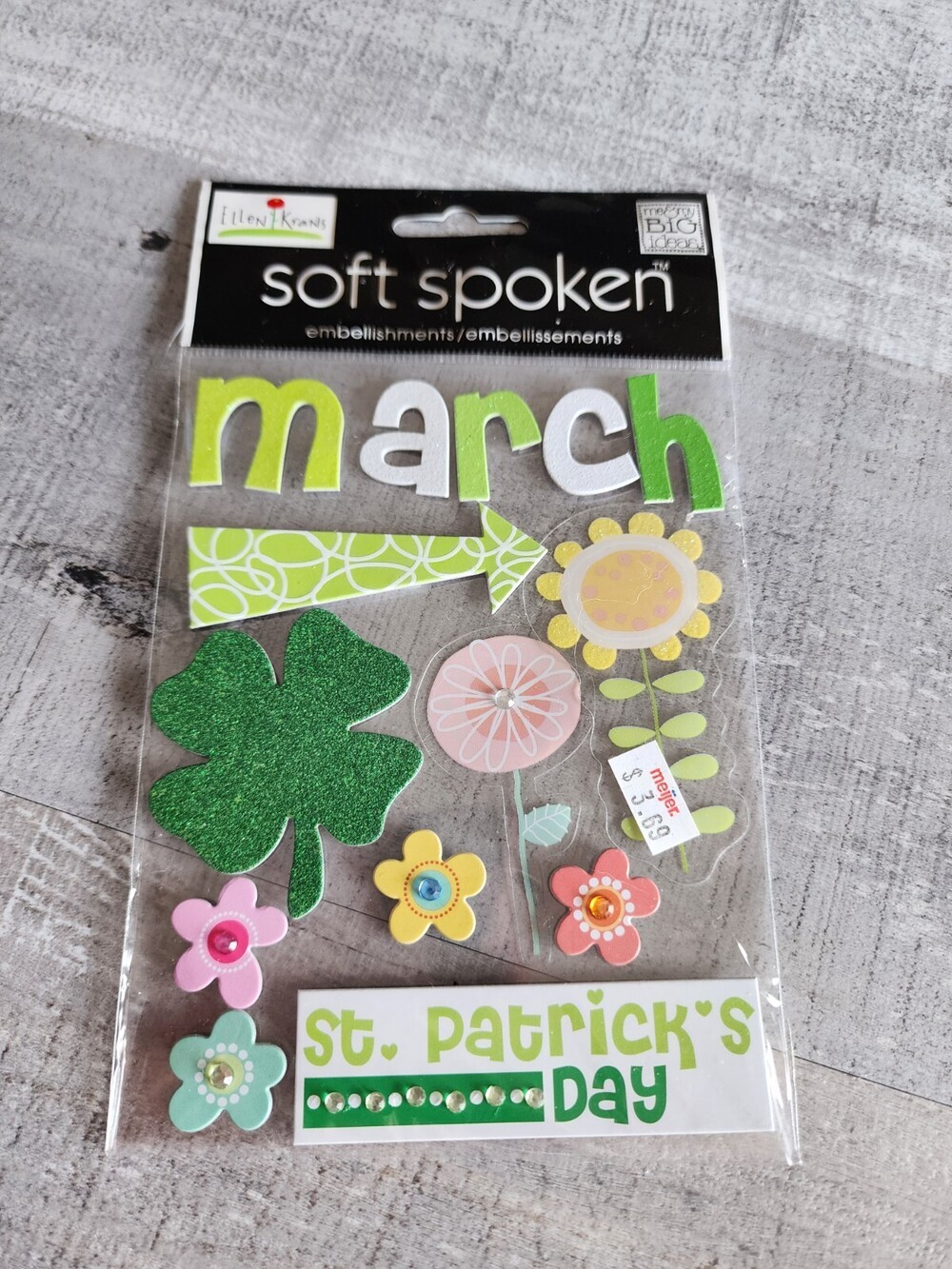 NEW MAMBI Scrapbook Stickers - March St Patricks Day Shamrock - Retired NEW #31